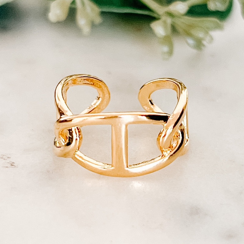 Adjustable Chain Link Ring Gold