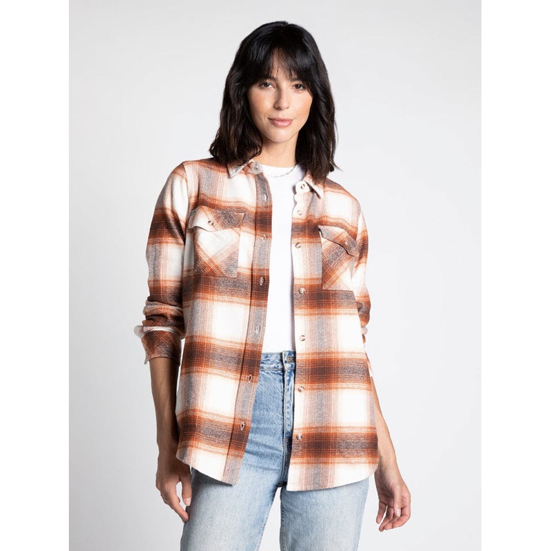 Dempsey Top Small Espresso Coral Plaid