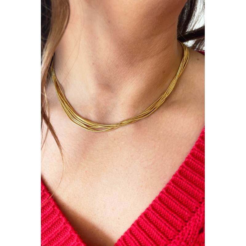 Multi-Layer Chain Necklace Gold
