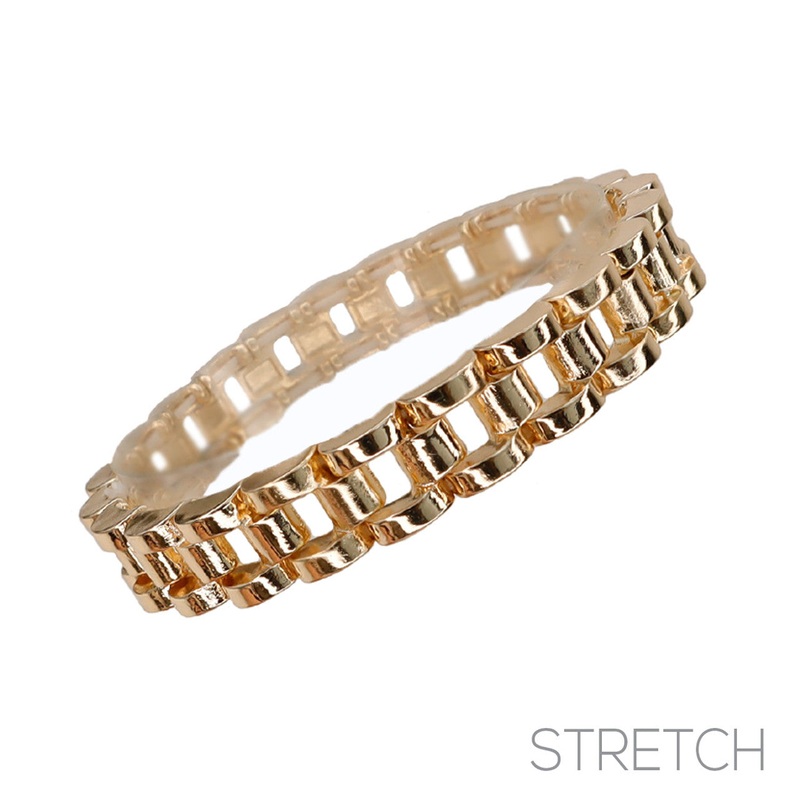 Stretch Watch Link Bracelet Gold