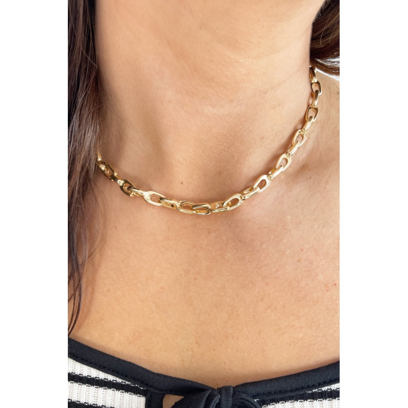 U-Line Chain Necklace Gold