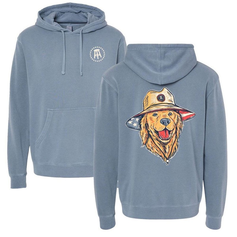 American Dog Pigment Dyed Hoodie Blue S
