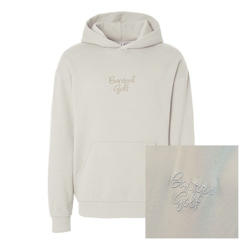 Barstool Golf Embroidered Hoodie Ivory S
