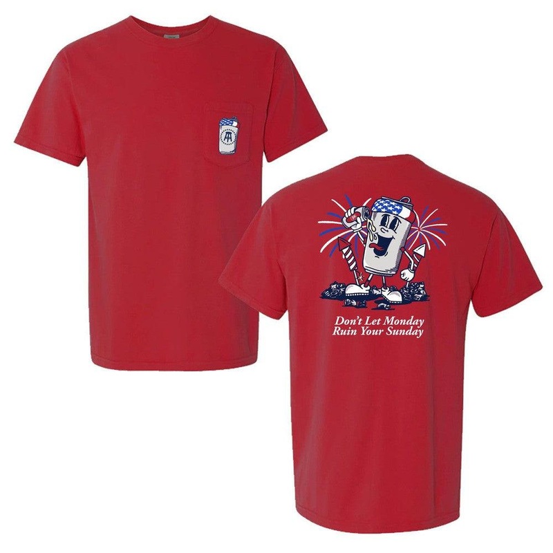 Don’t Let Monday Ruin Your Sunday USA Pocket Tee Red S