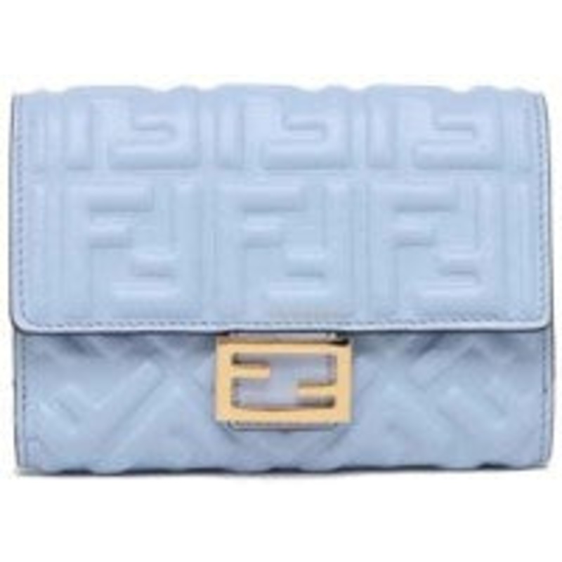 Embossed Compact Wallet, Blue Blue