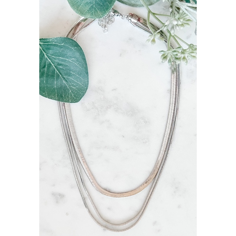 Herringbone Chain Necklace Gold