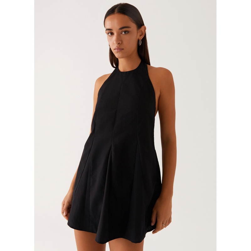 Avalon Halterneck Mini Dress – Black Black US 0