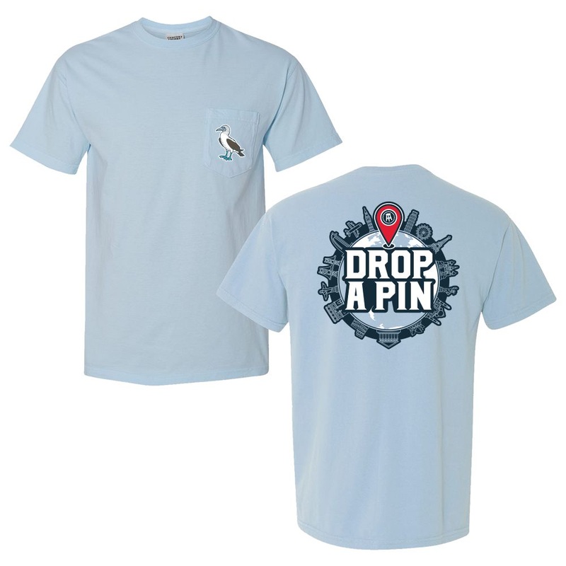 Drop A Pin Pocket Tee Light Blue S