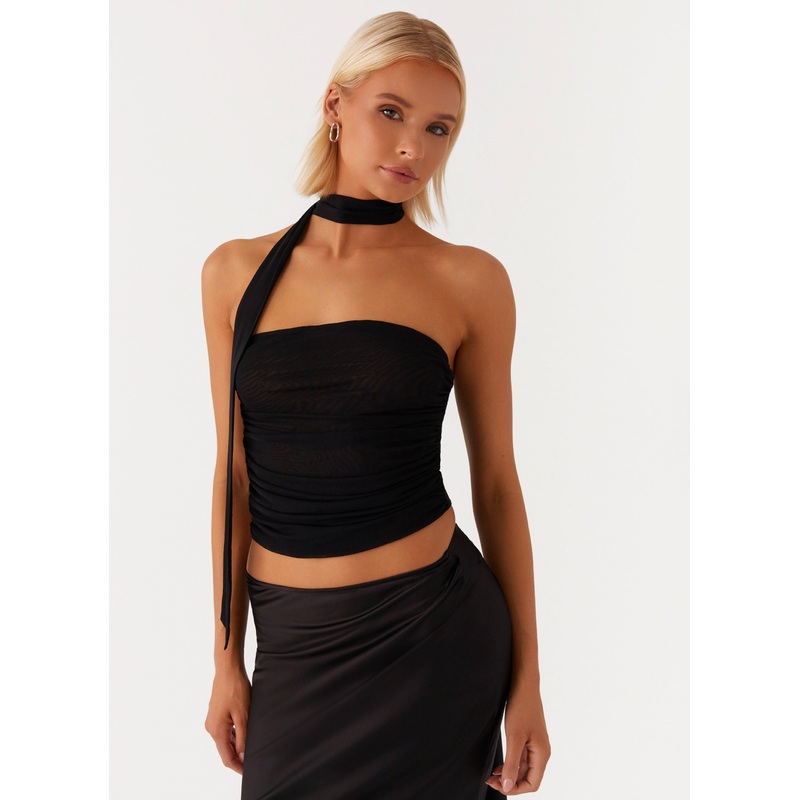 Hot Like Me Scarf Top – Black Black US 0