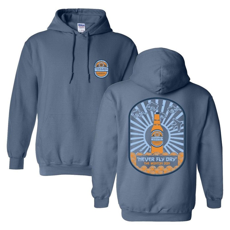 Never Fly Dry Hoodie Blue S