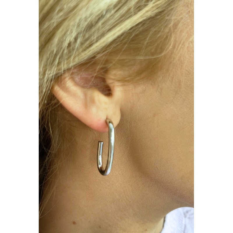 Oval Hoop Earrings Gold