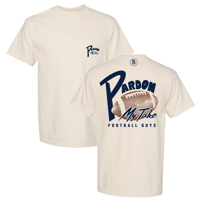 Pardon My Take Football Pocket Tee Ivory S