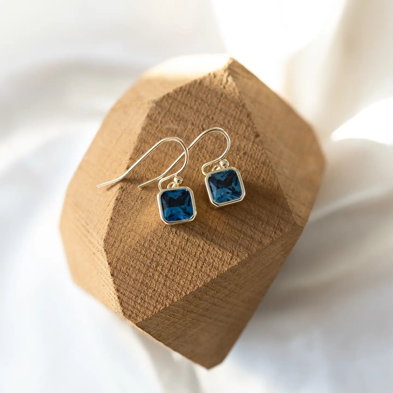 Radiance Earrings Gold/Sky Blue