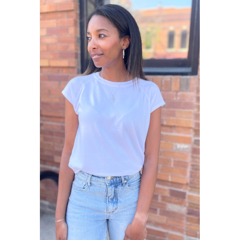 Solid Raw Edge Pullover Sweater Small Ivory