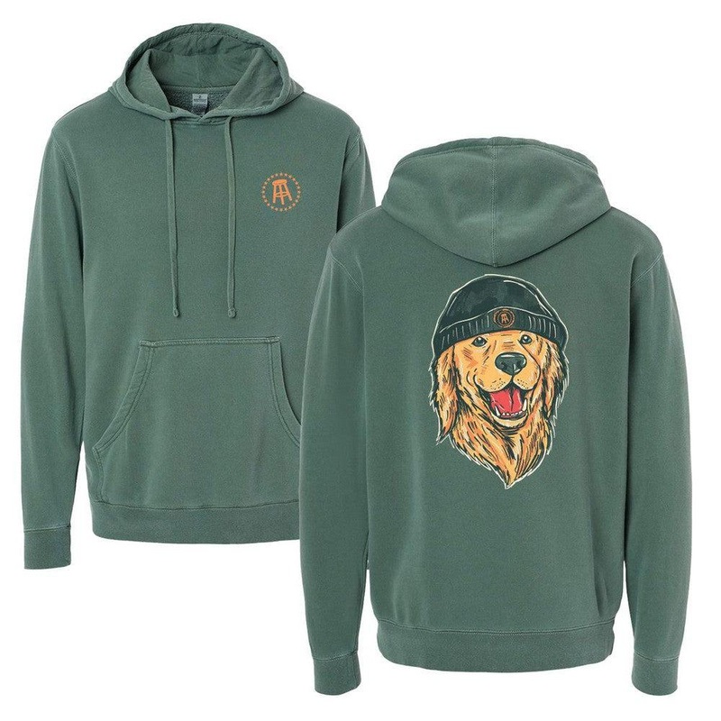 Winter Dog Pigment Dyed Hoodie Green S