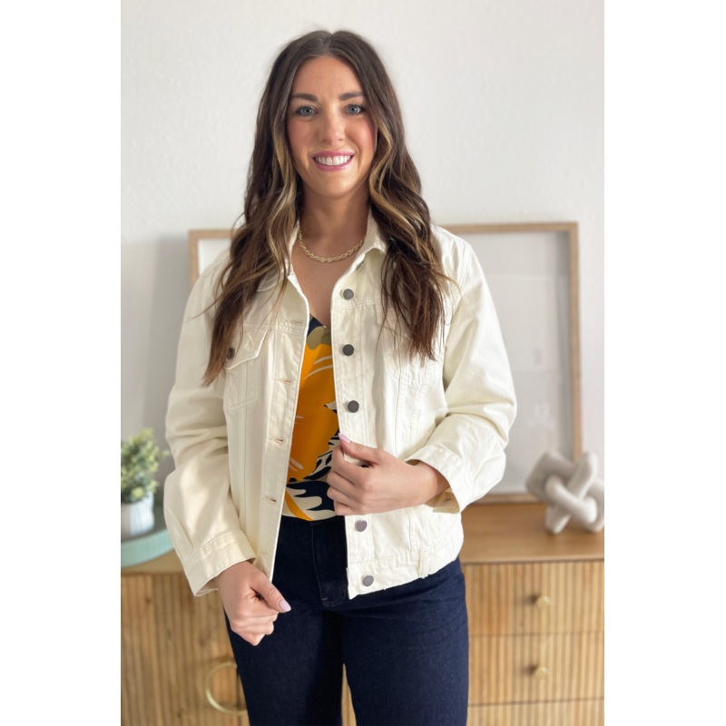 Emmy Boyfriend Jacket w/ Drop Shoulder XS Ecru