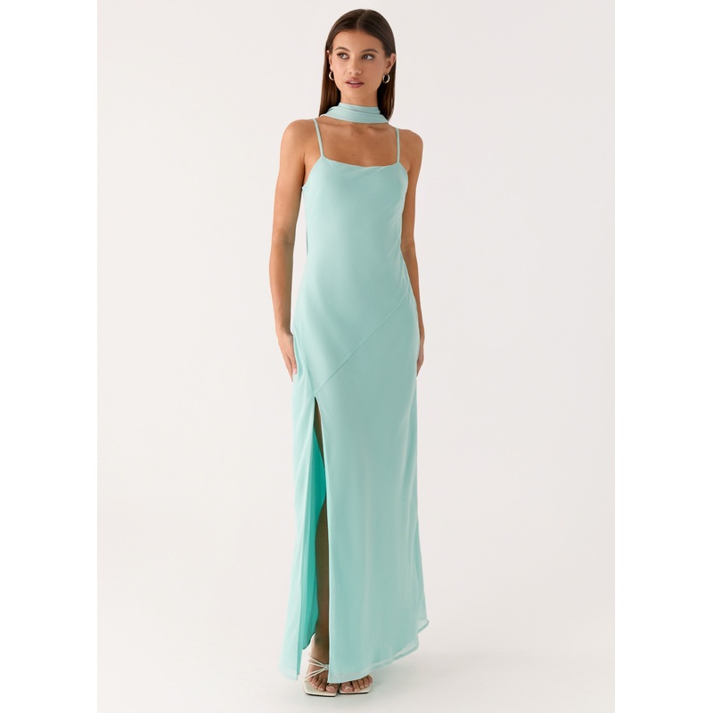 Eternelle Square Neck Maxi Dress – Teal Teal US 0