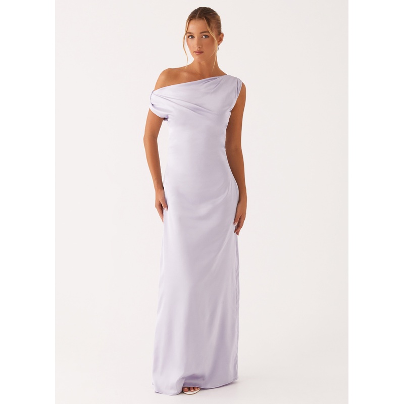 Heart Of Glass Satin Maxi Dress – Lilac Lilac US 0