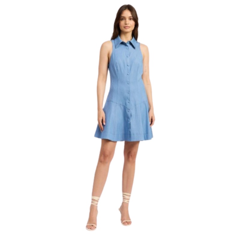 Liana Mini Dress, Chambray XS
