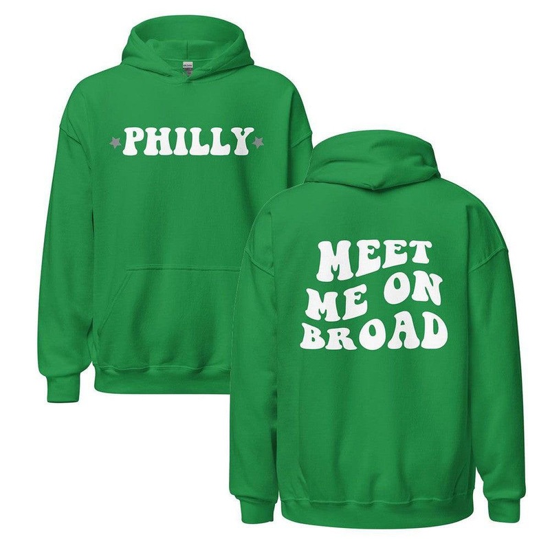 Meet Me On Broad St Hoodie Green S