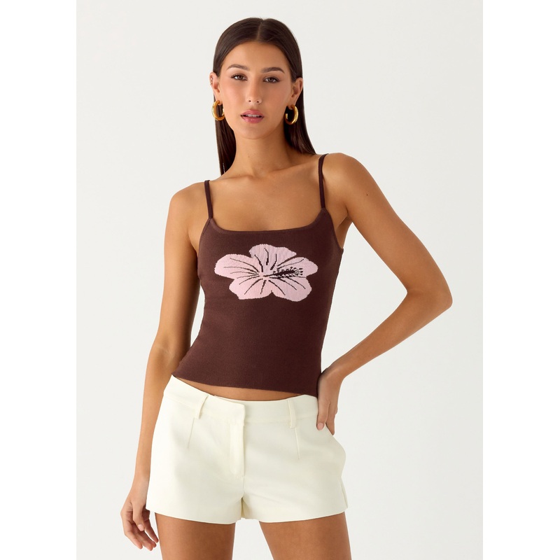 Ofira Knit Tank Top – Espresso Meadow Espresso Meadow XS-S