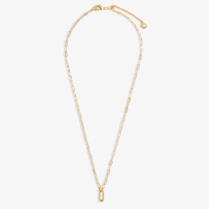 Paperclip Chain Necklace Gold Coated
