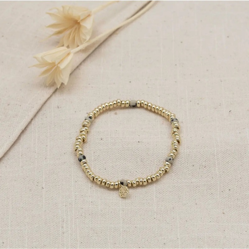 Trixie Bracelet Gold/ Dalmatian Jasper