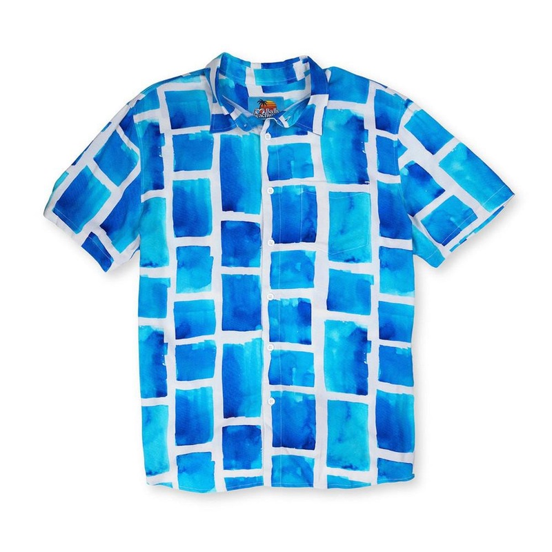 Balls Beachwear Grandma Betty Button Up Blue S