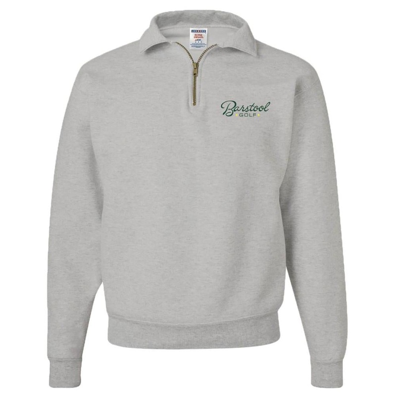 Barstool Golf Fleece Quarter Zip Grey S