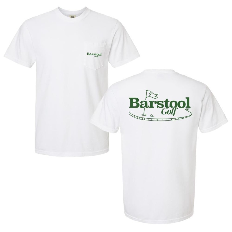 Barstool Golf Putting Green Pocket Tee White S
