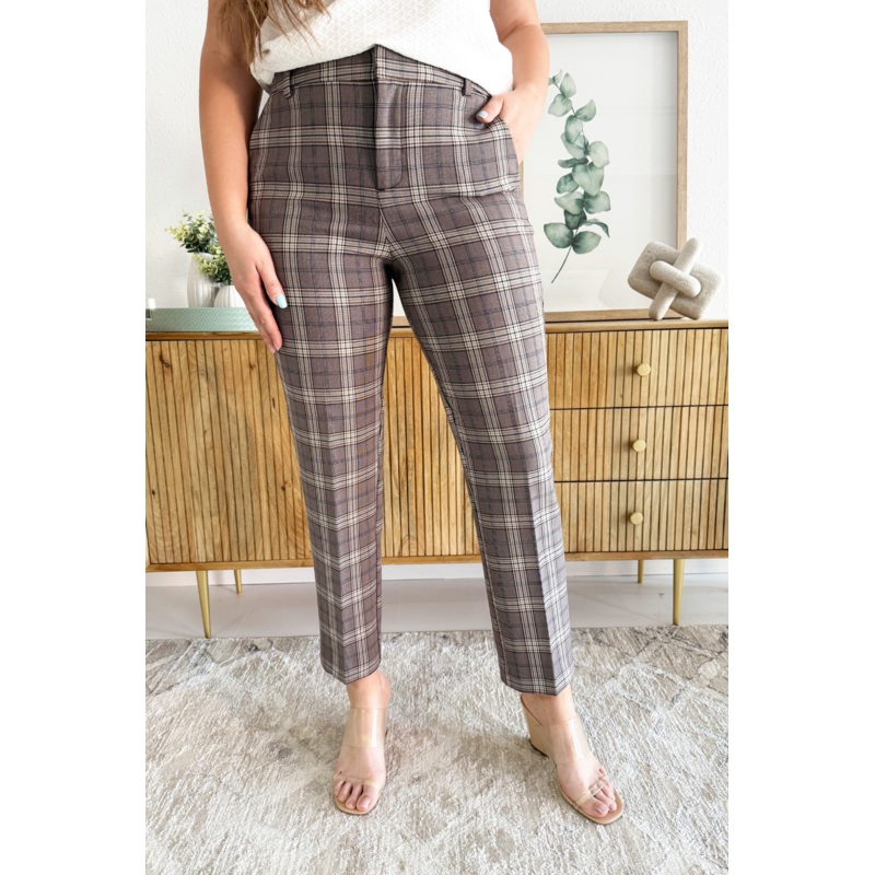 High Rise Kelsey Trouser 0 Brown/Navy Glenchk