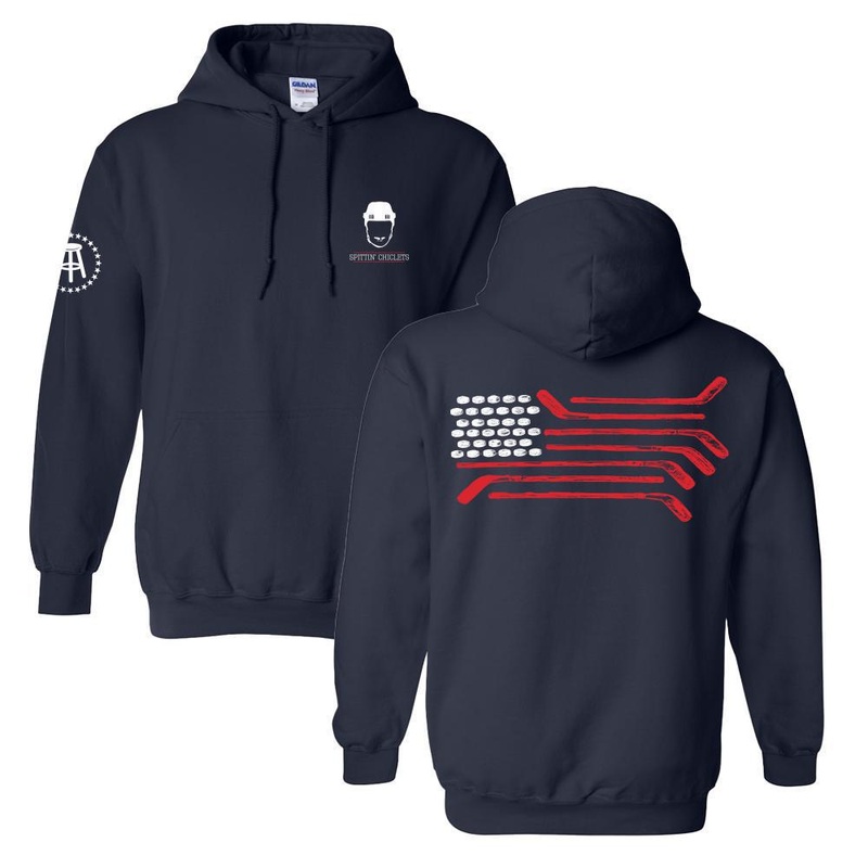 Spittin Chiclets Flag Hoodie Navy S