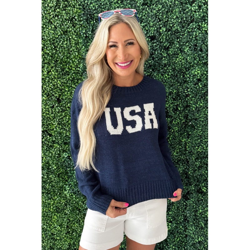 USA Lightweight Sweater Small Navy