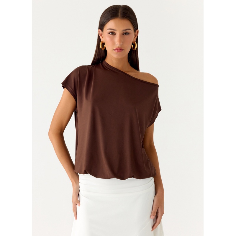 Raeni Off Shoulder Top – Chocolate Chocolate US 0