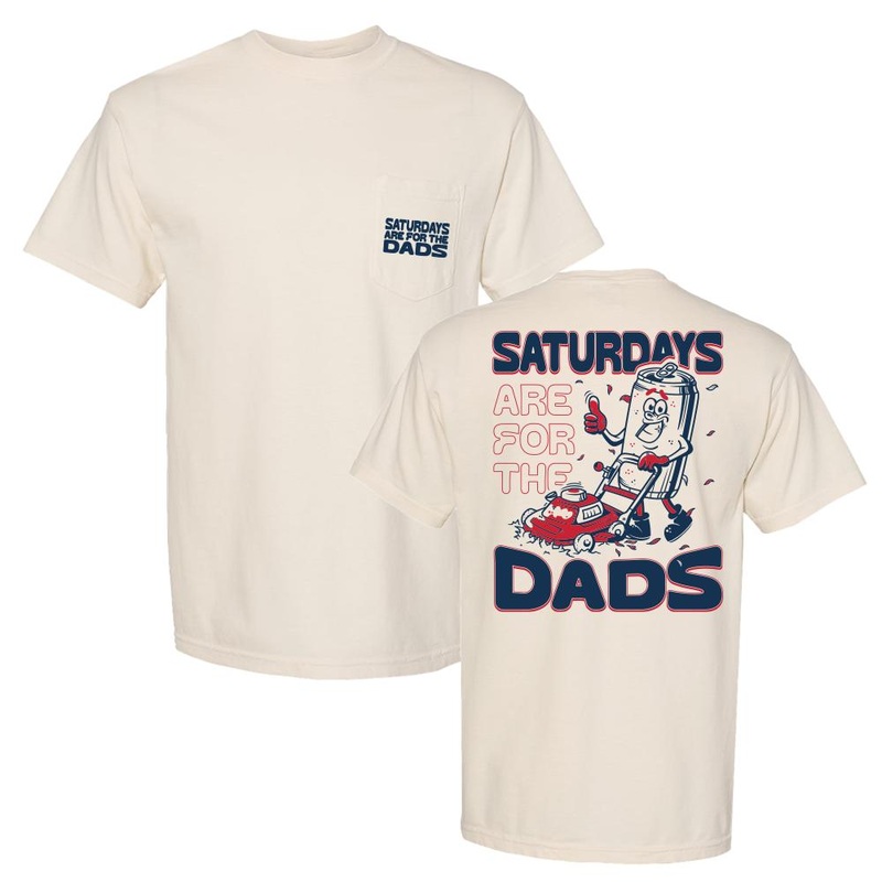 Saturdays Are For The Dads Mow Pocket Tee Ivory S