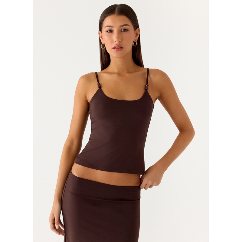 Garrix Bead Cami Top – Chocolate Chocolate US 0