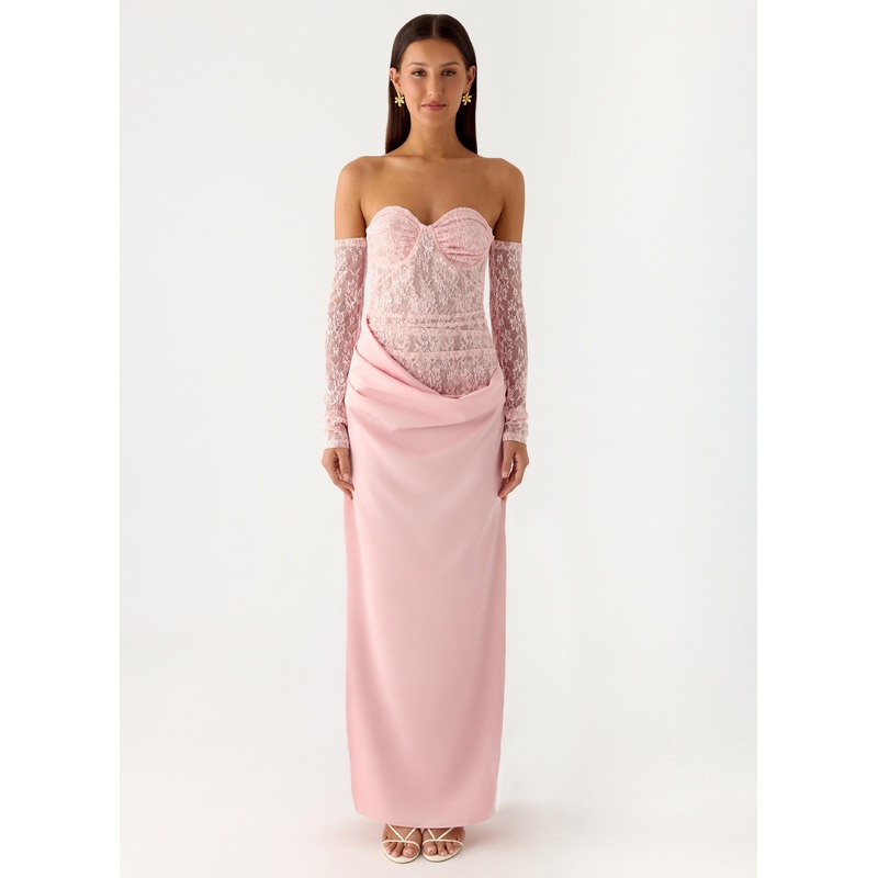 Kaina Off Shoulder Maxi Dress – Pink Pink US 0