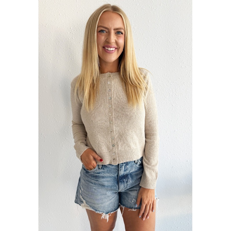 Long Sleeve Sweater Top Small Oatmeal