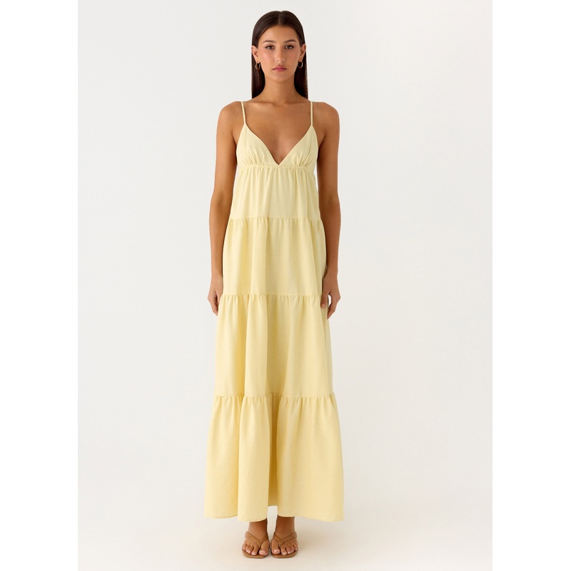 Lotty Linen Maxi Dress – Yellow Yellow US 0