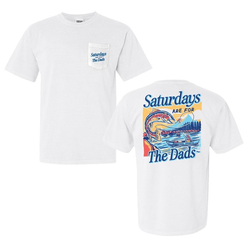 Saturdays Are For The Dads Fish Pocket Tee White S