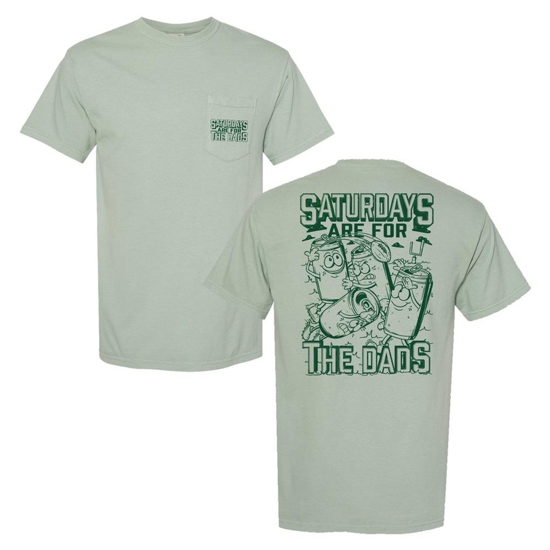 Saturdays Are For The Dads Football Pocket Tee Green S