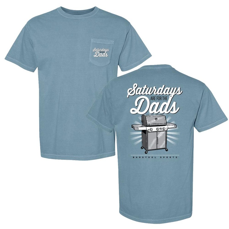 Saturdays Are For The Dads Grill Graphic Pocket Tee Blue S