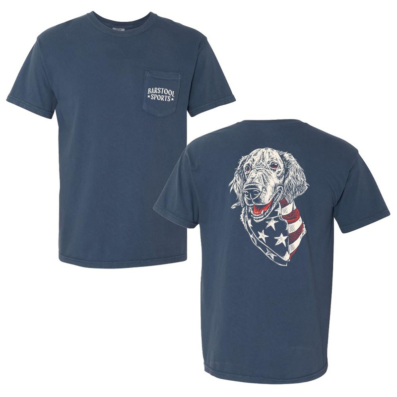 American Bandana Dog Pocket Tee Navy S