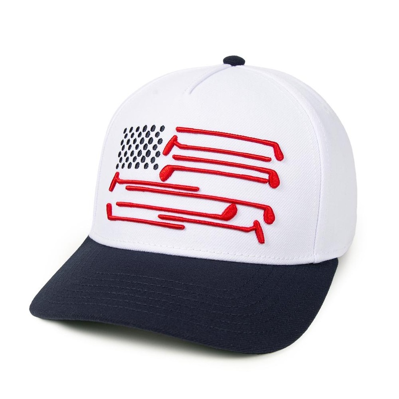 Barstool Golf USA Snapback Hat White/Navy One Size