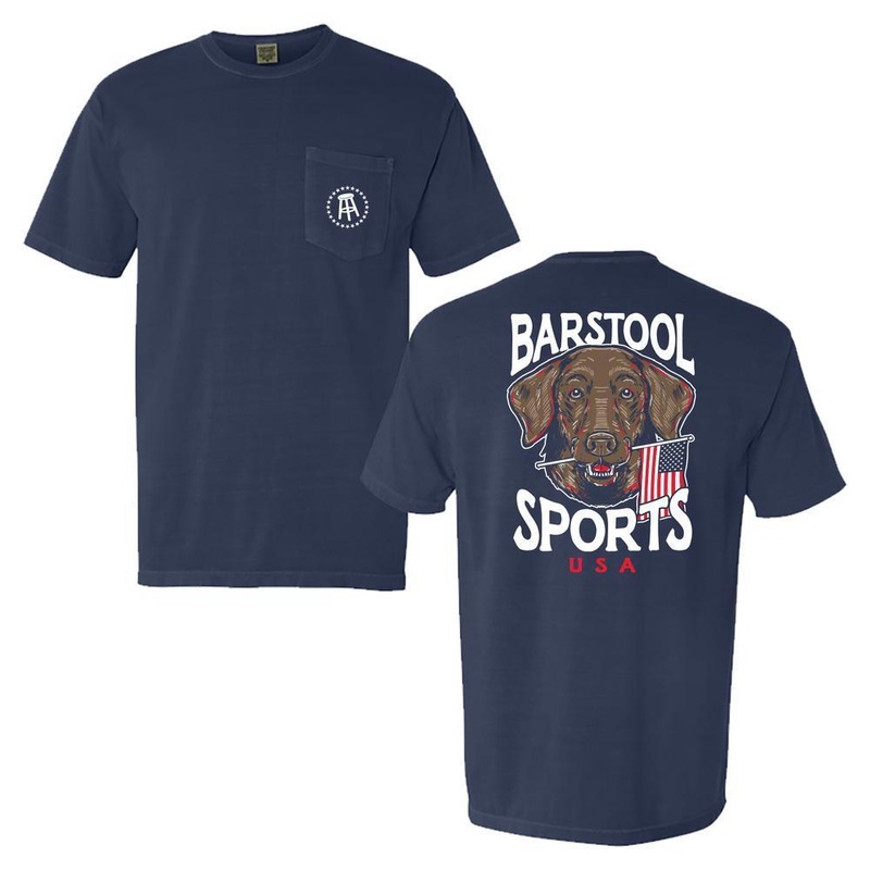 Barstool Sports Dog USA Pocket Tee Navy S