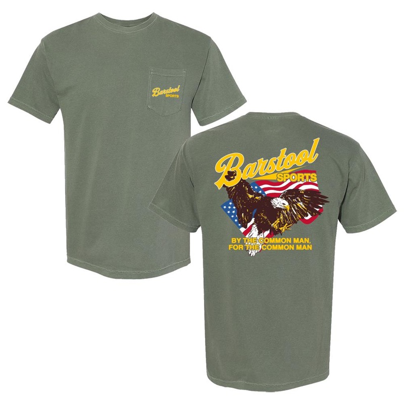 Barstool Sports Eagle Flag Pocket Tee Green S