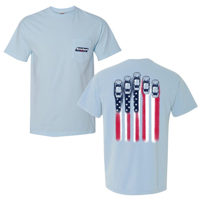 Barstool Sports Race Car Flag Tee Light Blue S