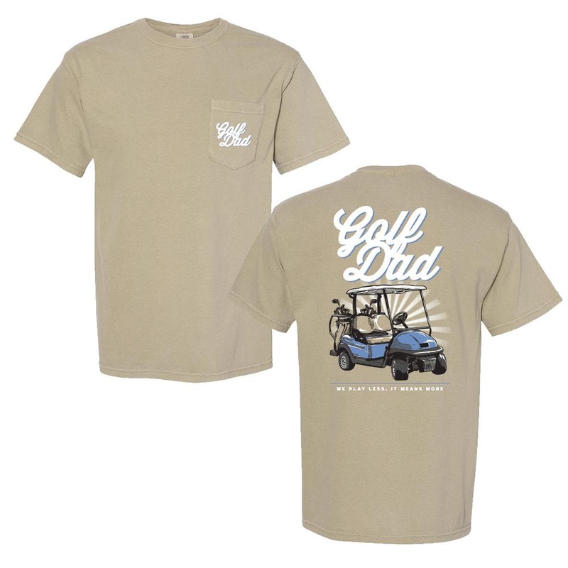 Golf Dad Golf Cart Pocket Tee Tan S