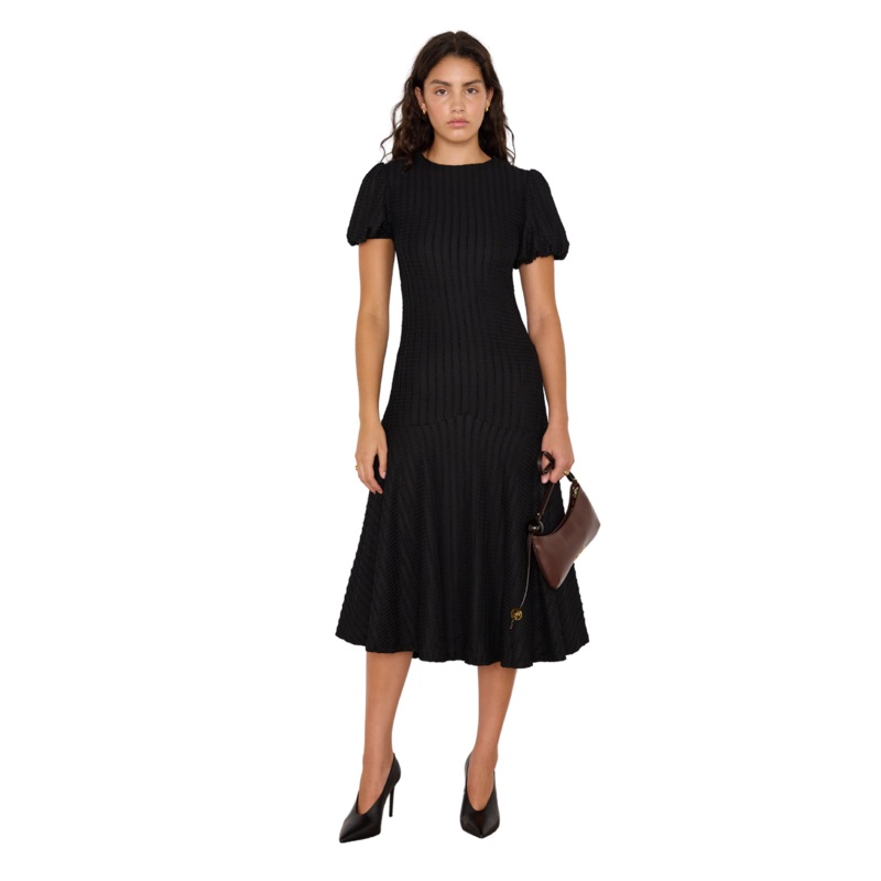 Anais Midi Dress, Black XS