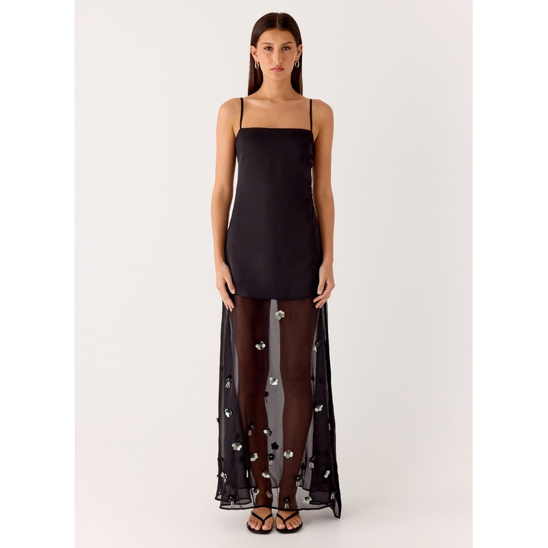 Jesiah Embellished Maxi Dress – Black Black US 0